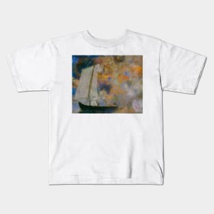 Flower Clouds by Odilon Redon Kids T-Shirt